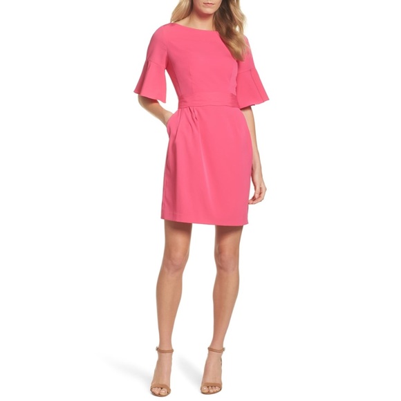 eliza j bell sleeve sheath dress